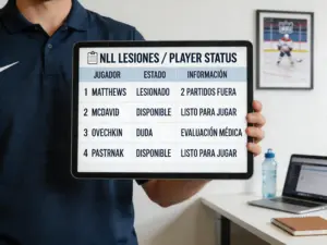 Reporte de lesiones de equipo de hockey NHL