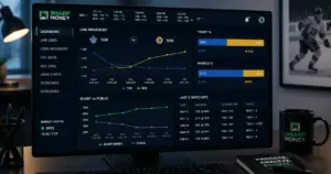 Pantalla de movimientos de líneas de apuestas NHL